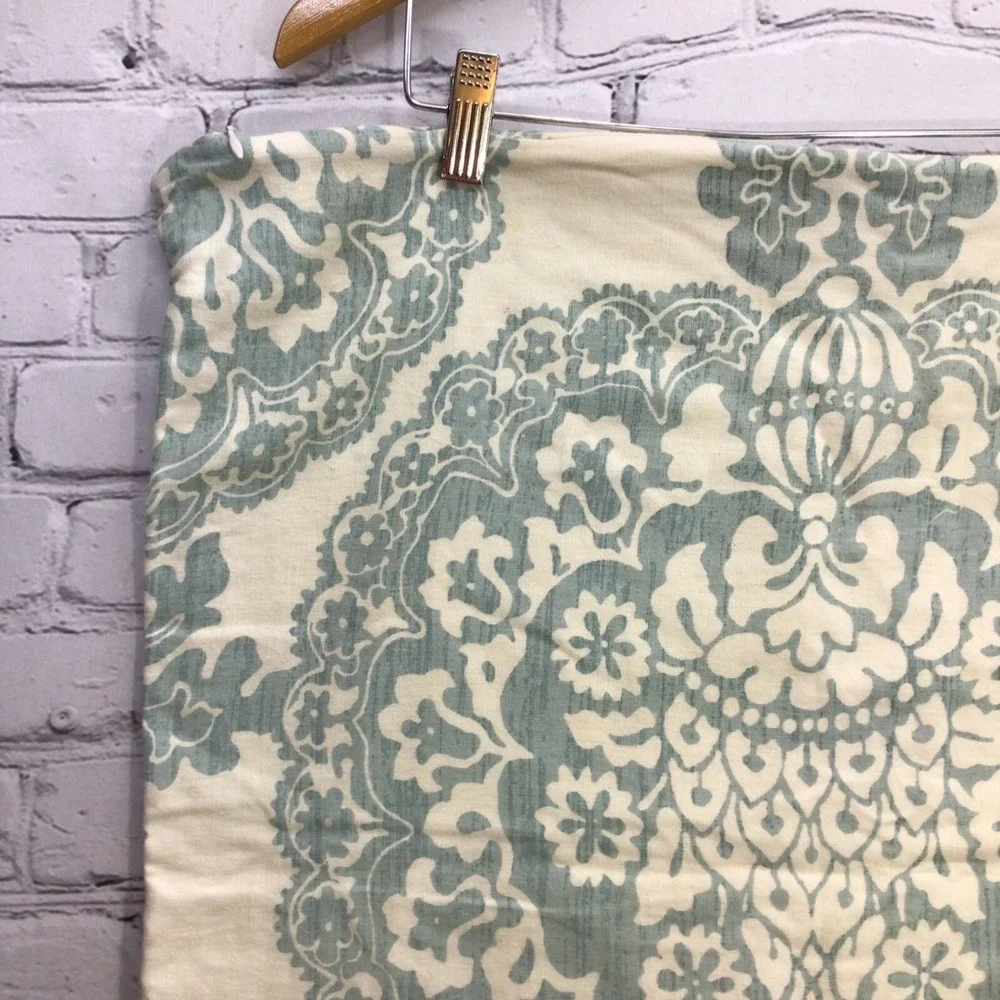 Pottery Barn‎ Pillow Sham Cover Zippered Green White 24X24